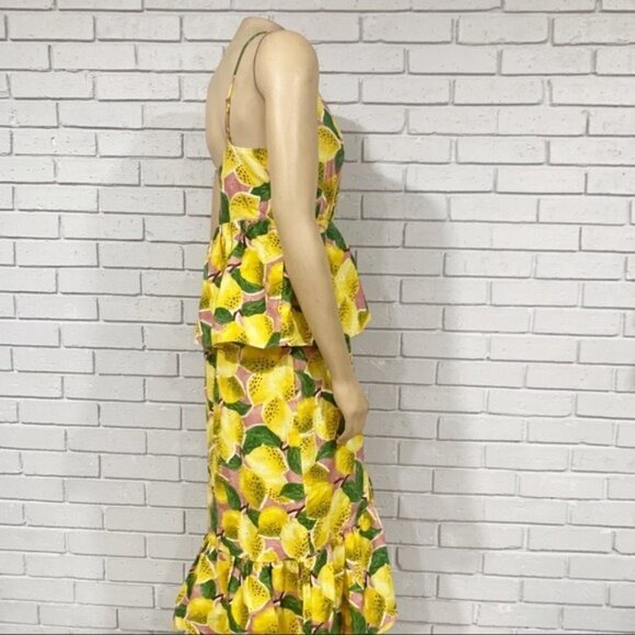 Farm‎ Rio Fresh Lemons Ruffle Midi Dress - Picture 9 of 13